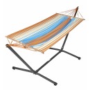 Set hamac support m&eacute;tal anthracite avec hamac Orange bleu 300 cm