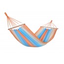 Set hamac support m&eacute;tal anthracite avec hamac Orange bleu 300 cm