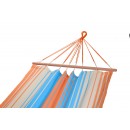 Set hamac support m&eacute;tal anthracite avec hamac Orange bleu 300 cm