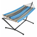 Set hamac support m&eacute;tal anthracite avec hamac turquoise anthracite 140x300 cm