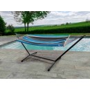 Set hamac support m&eacute;tal anthracite avec hamac turquoise anthracite 140x300 cm
