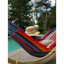 Set hamac Week-end Jobek support bois klass350 hamac kocon multicolore 140x340 cm