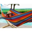 Set hamac Week-end Jobek support bois klass350 hamac kocon multicolore 140x340 cm