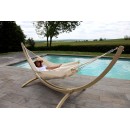 Set hamac Week-end Jobek support bois klass350 hamac kocon &Eacute;cru 140x340 cm
