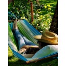 Hamac Kolor Jobek vert bleu &eacute;cru - 100x300 cm