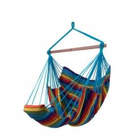 Hamac Assis sur Pied : Chaise Hamac Konfort Jobek toile molletonn&eacute;e coloris Multicolore