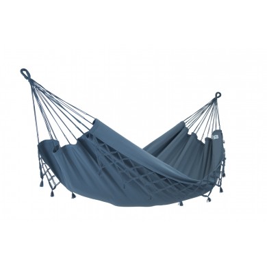 Hamac Kocon Jobek sans barre bois coloris Anthracite à Franges 140x340 cm