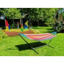 Set hamac support m&eacute;tal hamac Kolor 100x300cm barre bois multicolore