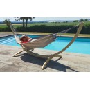 Set hamac Week-end Jobek support bois klass350 hamac kocon Rainbow 140x340 cm