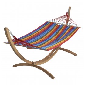 Hamac avec support : Set hamac et support bois Kompagnon 320 Jobek hamac Multicolore