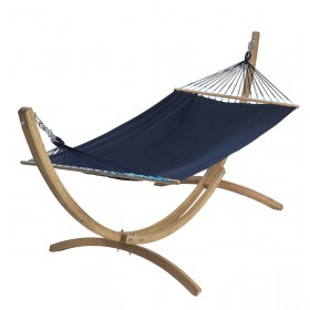 Hamac avec support : Set hamac et support bois Kompagnon 320 Jobek hamac Marine