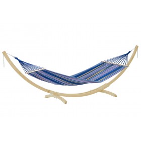 Hamac deux Places sur pied : Starset Ocean support bois avec hamac barre bois Tonga Amazonas