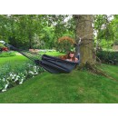 Hamac Kocon Jobek sans barre bois coloris Anthracite &agrave; Franges 140x340 cm