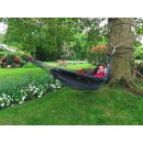 Hamac Kocon Jobek sans barre bois coloris Anthracite &agrave; Franges 140x340 cm