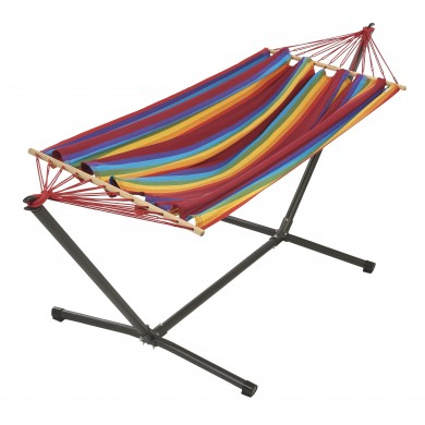 Set hamac support métal Anthracite avec hamac Fortaleza 140x300 cm