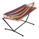 Set hamac support m&eacute;tal Anthracite avec hamac Fortaleza 140x300 cm