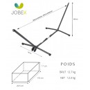 Set hamac support m&eacute;tal Anthracite avec hamac Fortaleza 140x300 cm