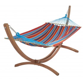 Hamac avec support : Set Eskapade support bois Kompagnon 320 avec hamac 125x200cm Jobek Canoa
