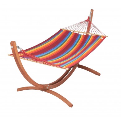 Set hamac et support bois Kompagnon 320 Jobek hamac Fortalenza certifié FSC Mix