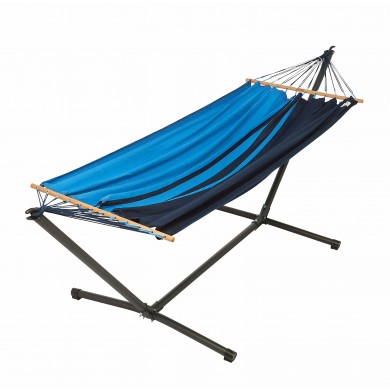 Set hamac Jobek  support métal Anthracite avec hamac Caraibes 140x300 cm