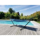Set hamac Jobek  support m&eacute;tal Anthracite avec hamac Caraibes 140x300 cm