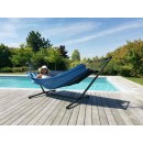 Set hamac Jobek  support m&eacute;tal Anthracite avec hamac Caraibes 140x300 cm