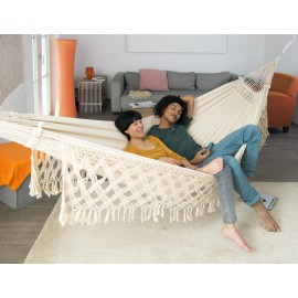 Hamac Amazonas Rio Ecru toile de 250 x 160 cm longueur  360 cm