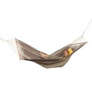 Hamac Palacio Caf&eacute; Amazonas toile 240 x 160 cm longueur 360 cm barre bois 140 cm