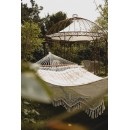 Hamac Palacio Boho &eacute;cru Amazonas toile 240 x 160 cm longueur 360 cm barre bois 140 cm