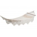 Hamac Palacio Boho &eacute;cru Amazonas toile 240 x 160 cm longueur 360 cm barre bois 140 cm