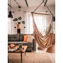 Chaise &agrave; pendre XL Brasil Amazonas ou Fauteuil suspendu 160 x130 cm Cappuccino