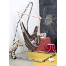 Chaise &agrave; pendre XL Brasil Amazonas ou Fauteuil suspendu 160 x130 cm Mocca