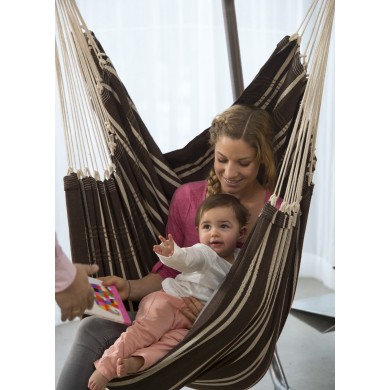 Chaise à pendre XL Brasil Amazonas ou Fauteuil suspendu 160 x130 cm Mocca