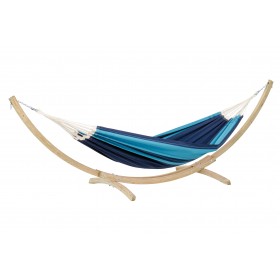 Hamac avec support : SET hamac Santana Bleu 120x200 cm avec support Kronos Amazonas