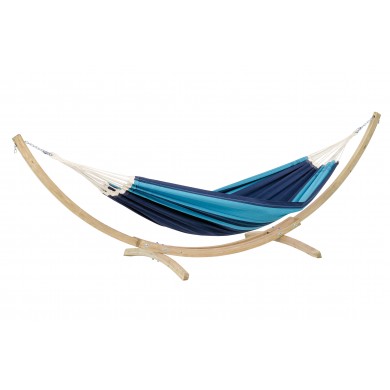 SET hamac Santana Bleu 120x200 cm avec support Kronos Amazonas