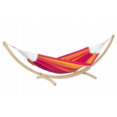 SET hamac Santana Rose 120x200 cm avec support Kronos Amazonas