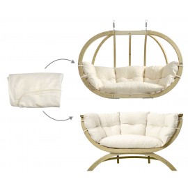 Housse de coussin pour  Globo royal Chair et Siena duo Amazonas blanc écru