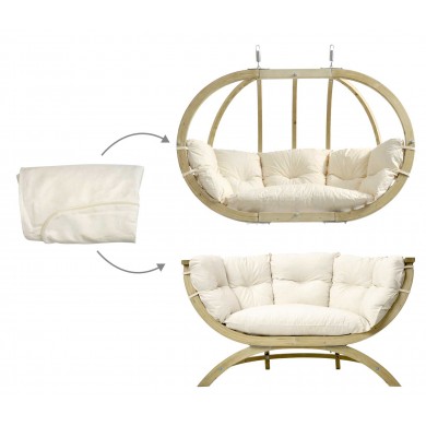 Housse de coussin pour  Globo royal Chair et Siena duo Amazonas blanc écru