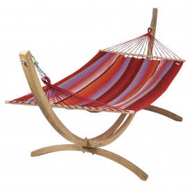 Hamac avec support : Set EsKapade Carmina certifi&eacute; FSC support bois Kompagnon hamac 300 cm