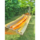 Hamac Jobek Kumquat certifi&eacute; FSC toile 140x200 cm longueur totale 300 cm barre bois 78.5 cm