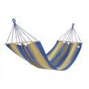 Set MetaliK Kolor Or Bleu certifi&eacute; FSC support m&eacute;tal hamac toile 140x200 cm