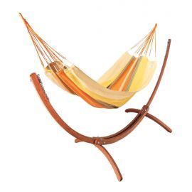 Set hamac Week-end Jobek Kumquat support bois klass350 hamac kocon 140x340 cm
